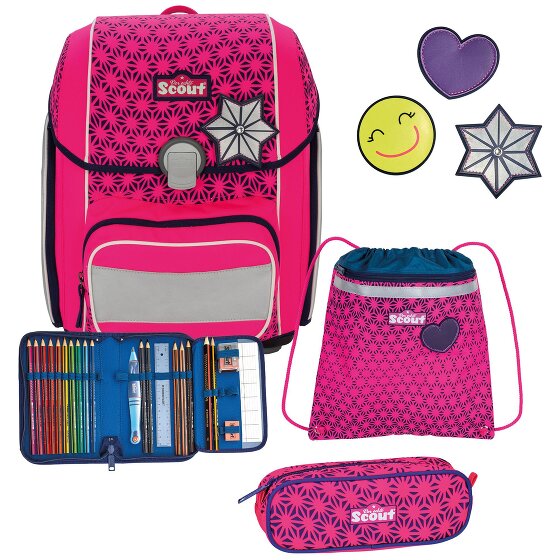 Scout Genius Neon Safety DIN Juego de mochilas escolares 4 piezas