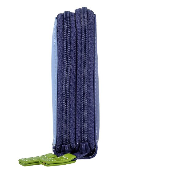 Mywalit Cartera grande de cuero con doble cremallera 18 cm