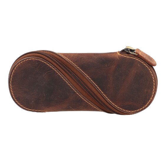 Greenburry Estuche de gafas vintage de cuero 17 cm