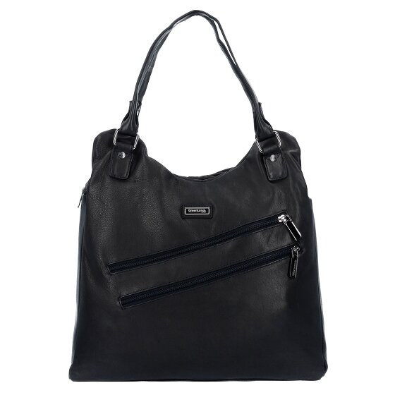 Greenland Nature Bolso de hombro de cuero napa negro 38 cm
