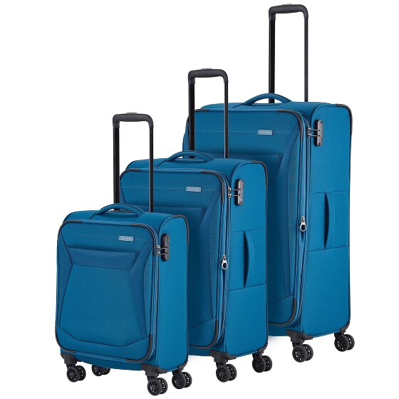 Travelite Chios 4 ruedas Juego de maletas 3 piezas con pliegue de expansión