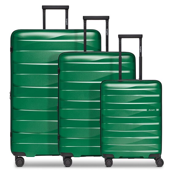 Bergpfeil Juego de maletas de viaje de 4 ruedas, 3 piezas, con plegado extensible