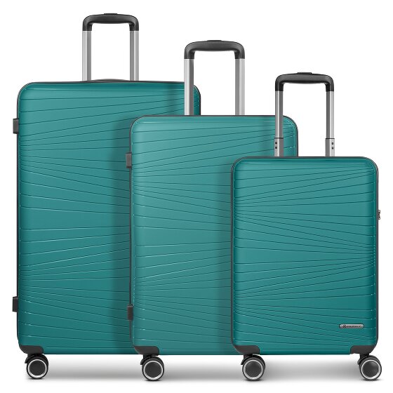 Franky Juego de maletas Dallas 3.0 de 4 ruedas y 3 piezas con pliegue elástico