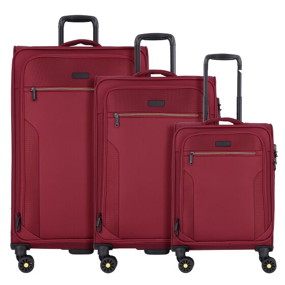 d&n Travel Line 9704 4 ruedas Juego de maletas 3 piezas con pliegue de expansión