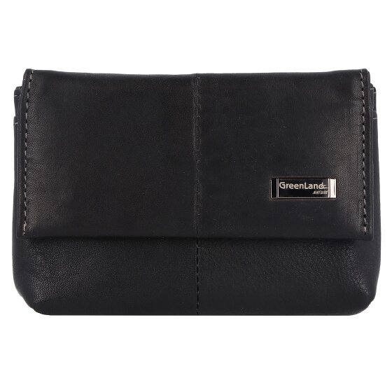 Greenland Nature Funda de napa negra para llaves de cuero RFID 11,5 cm