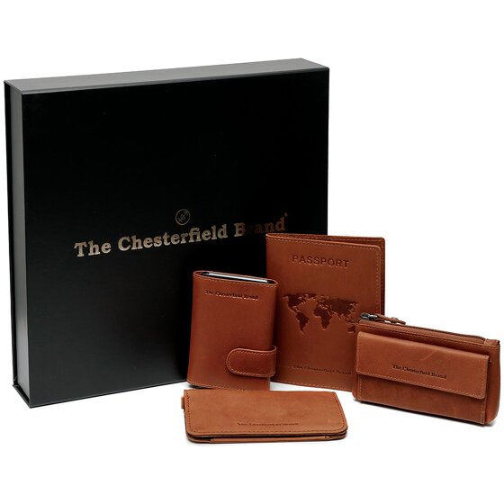 The Chesterfield Brand Estuche de regalo de 4 tarjetas de crédito de cuero de 7 cm