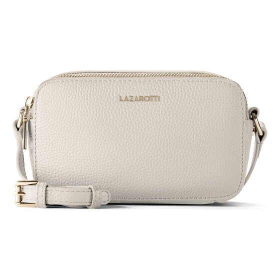 Lazarotti Bolso bandolera de piel de Bolonia Bolso para cámara de piel con doble cremallera 18 cm