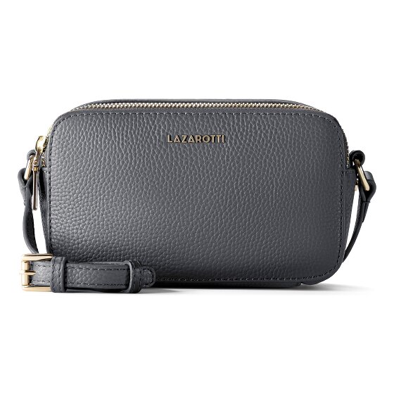 Lazarotti Bolso bandolera de piel de Bolonia Bolso para cámara de piel con doble cremallera 18 cm