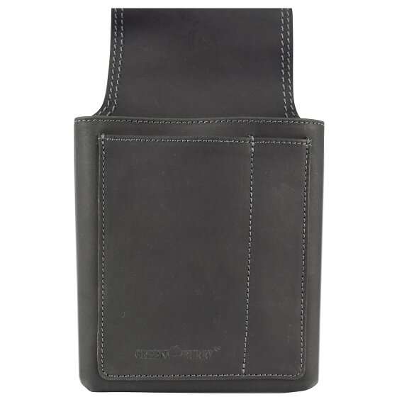 Greenburry Riñonera Vintage Negra - Cartera Camarero Piel 14,5 cm