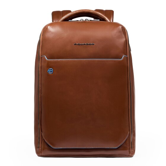 Piquadro Blue Square Mochila de día Protección RFID Piel 39 cm Compartimento para el portátil