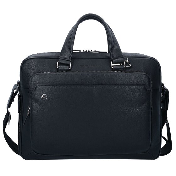 Piquadro Maletín cuadrado negro Piel 40 cm Compartimento para portátil