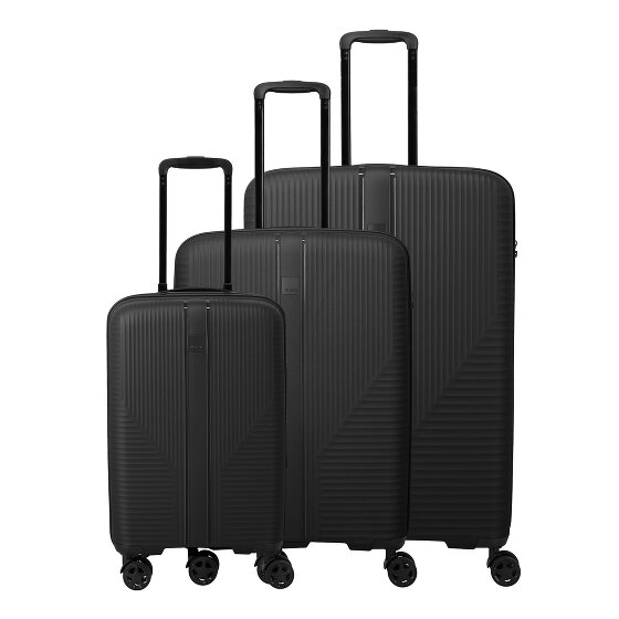 Travelite Air Stripe 4 ruedas Juego de maletas 3 piezas con pliegue de expansión