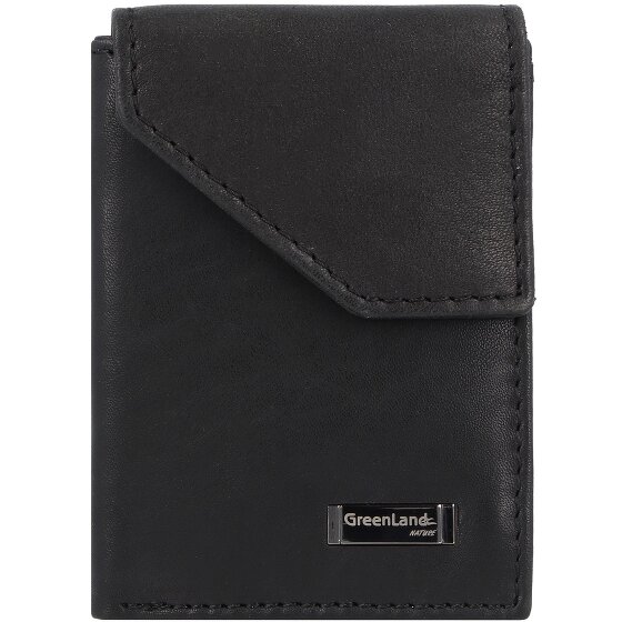 Greenland Nature Billetera negra de napa RFID 7 cm