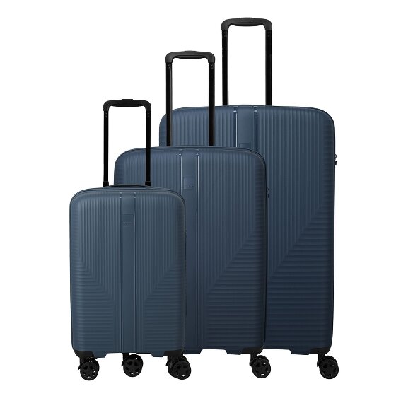 Travelite Air Stripe 4 ruedas Juego de maletas 3 piezas con pliegue de expansión