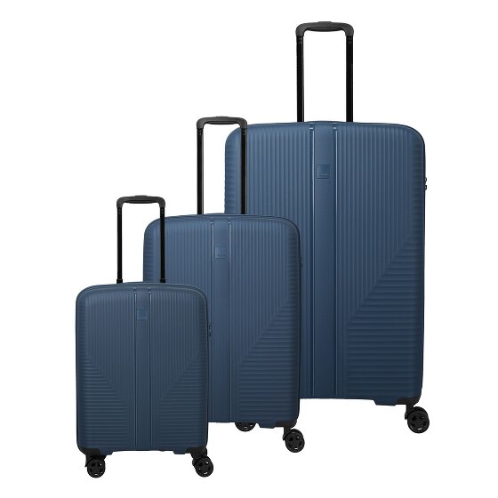 Travelite Air Stripe 4 ruedas Juego de maletas 3 piezas con pliegue de expansión