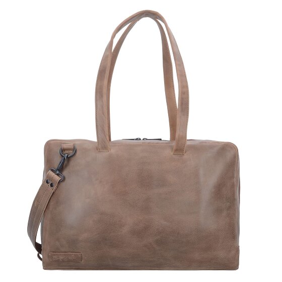 Plevier Bolso de hombro de cuero puro 43 cm Compartimento para portátil