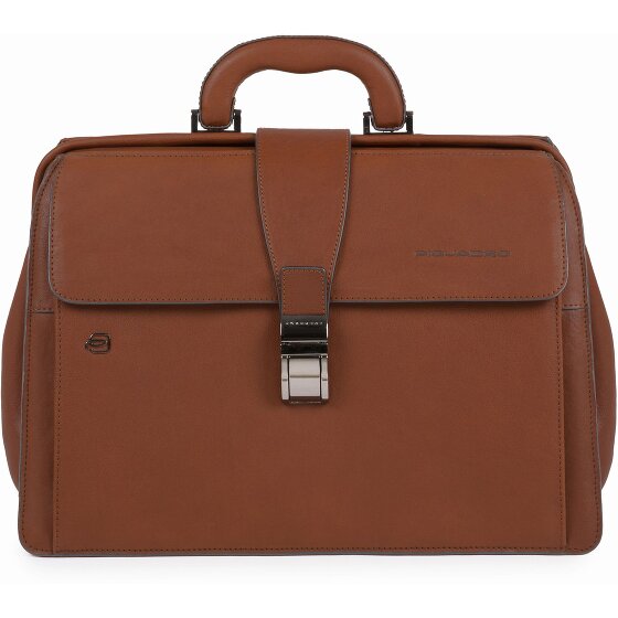 Piquadro Maletín Cuadrado Negro Piel 37 cm