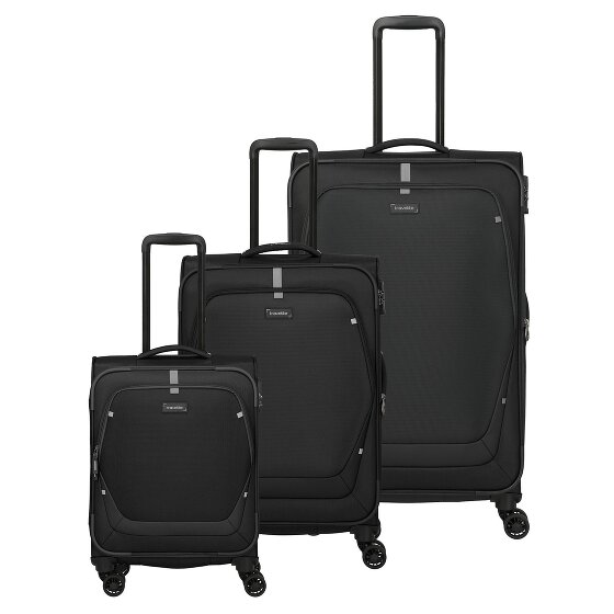 Travelite Umbria 4 ruedas Juego de maletas 3 piezas con pliegue de expansión