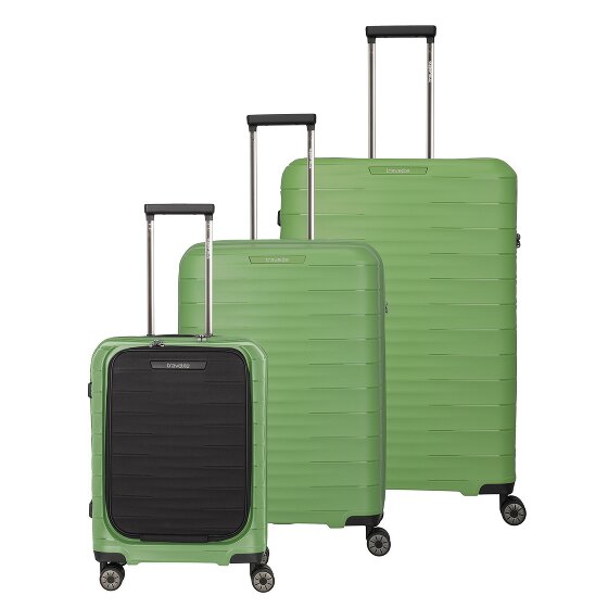 Travelite Mooby 4 ruedas Juego de maletas 3 piezas con pliegue de expansión