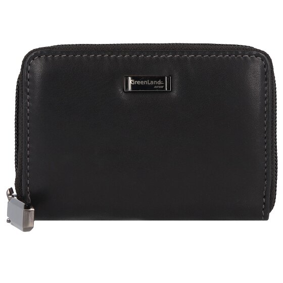 Greenland Nature Estuche para tarjetas de crédito de napa negra RFID 11 cm