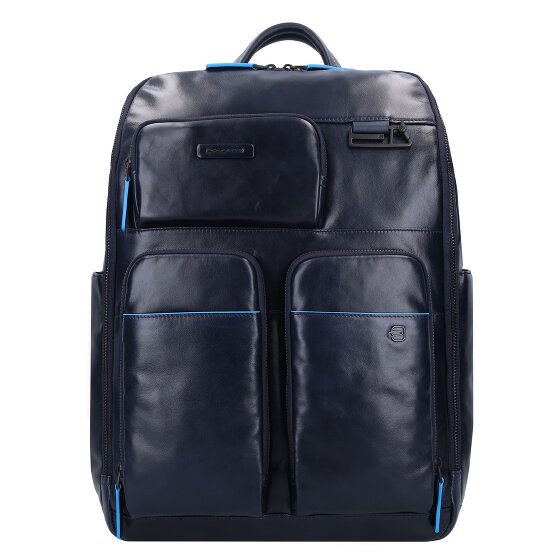 Piquadro Azul Cuadrado Revamp Mochila RFID Piel 42 cm Compartimento Portátil