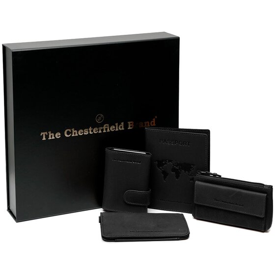 The Chesterfield Brand Estuche de regalo de 4 tarjetas de crédito de cuero de 7 cm