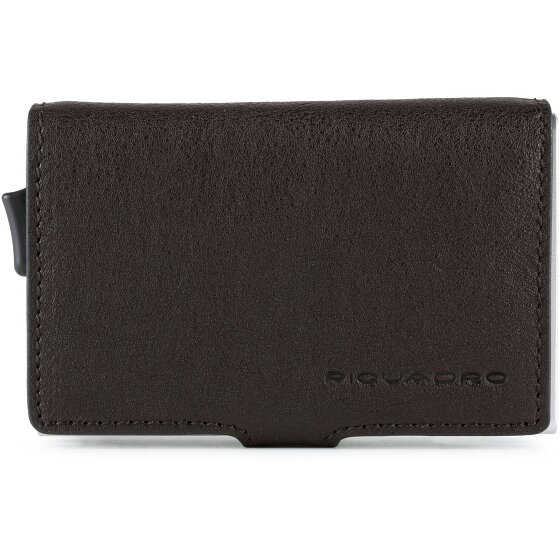 Piquadro Funda cuadrada azul para tarjetas de crédito RFID Piel 7 cm