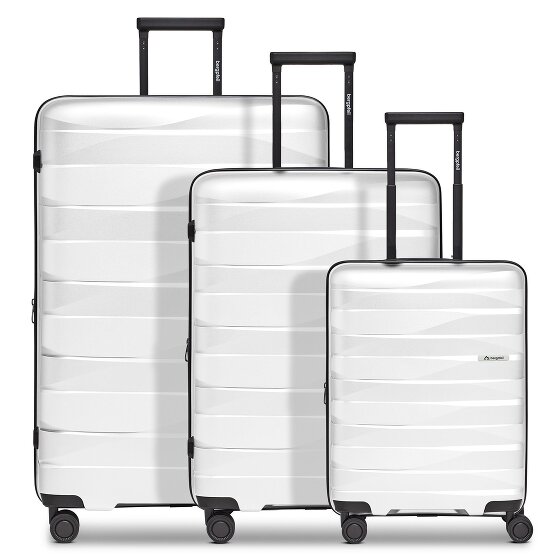 Bergpfeil Juego de maletas de viaje de 4 ruedas, 3 piezas, con plegado extensible
