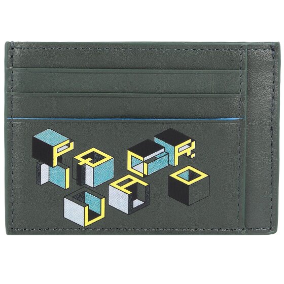 Piquadro Portatarjetas de crédito Revamp cuadrado azul cuero RFID 11,5 cm