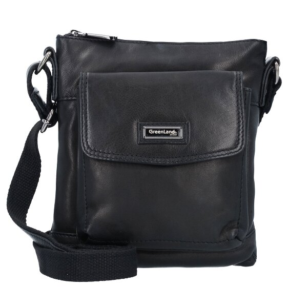 Greenland Nature Bolso de hombro de cuero napa negro 21 cm