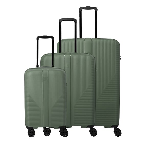 Travelite Air Stripe 4 ruedas Juego de maletas 3 piezas con pliegue de expansión