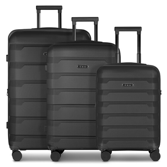 d&n South Dakota 4 ruedas Juego de maletas 3 piezas con pliegue de expansión