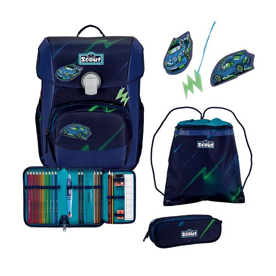 Scout Neo Exklusiv Superflash Juego de mochilas escolares 4 piezas