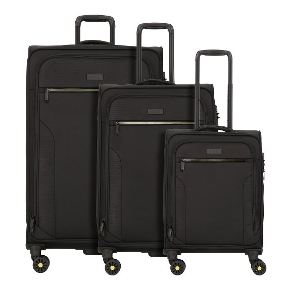 d&n Travel Line 9704 4 ruedas Juego de maletas 3 piezas con pliegue de expansión