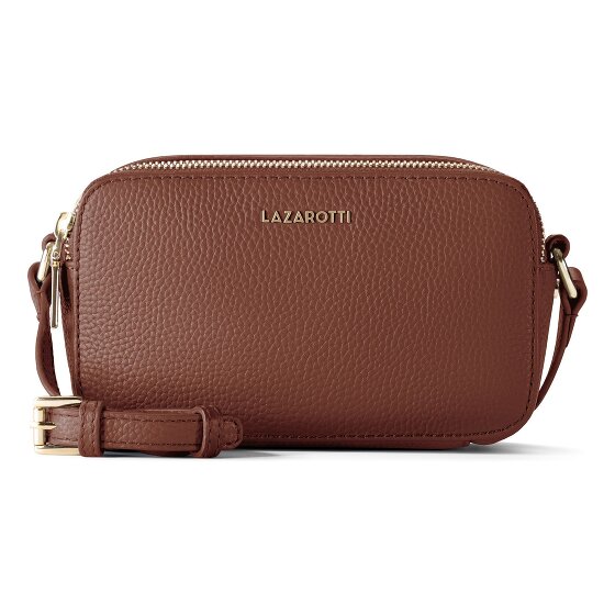 Lazarotti Bolso bandolera de piel de Bolonia Bolso para cámara de piel con doble cremallera 18 cm