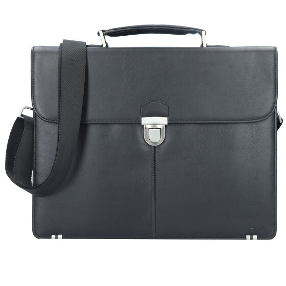 Esquire Maletín Oxford de piel con compartimento para el portátil de 40 cm