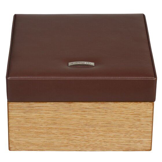 Windrose Estuche de madera para joyas de cuero 18 cm