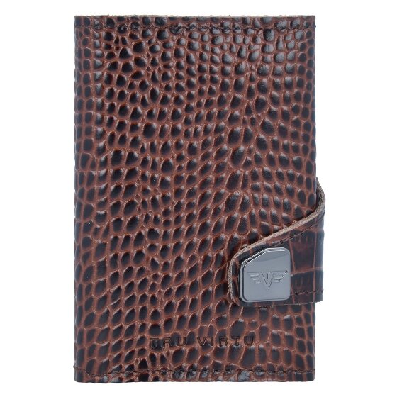 Tru Virtu Funda para tarjetas de crédito Click & Slide Cartera de piel RFID 6,5 cm