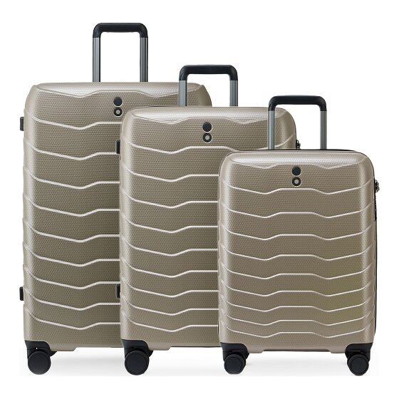 Echolac Exo 4 ruedas Juego de maletas 3 piezas con pliegue de expansión