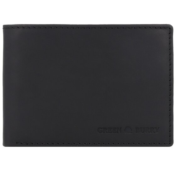Greenburry Pure Black Cartera Protección RFID Piel 12.5 cm