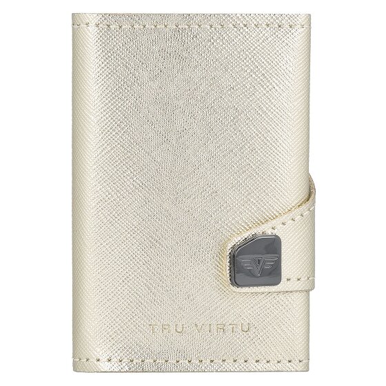 Tru Virtu Funda para tarjetas de crédito Click & Slide Cartera de piel RFID 6,5 cm