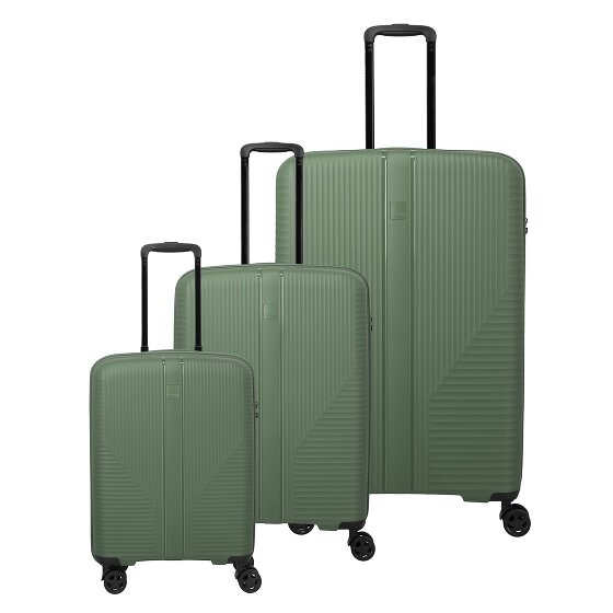 Travelite Air Stripe 4 ruedas Juego de maletas 3 piezas con pliegue de expansión