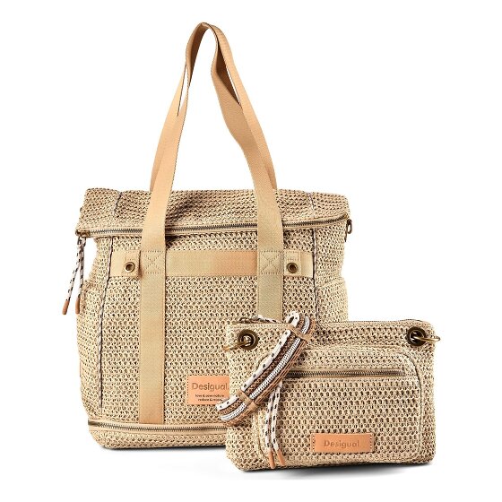 Desigual Raffia Bolsa de hombro 29 cm con pliegue de expansión