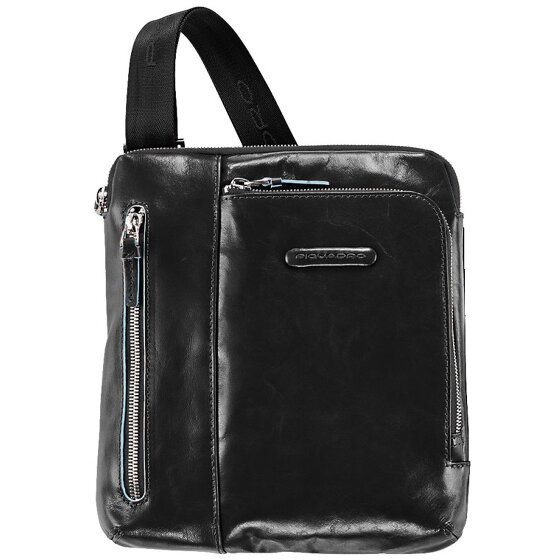 Piquadro Bolso cuadrado azul de cuero 21 cm