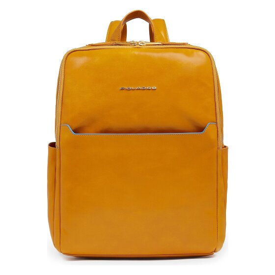 Piquadro Blue Square Mochila de día Protección RFID Piel 37 cm Compartimento para el portátil