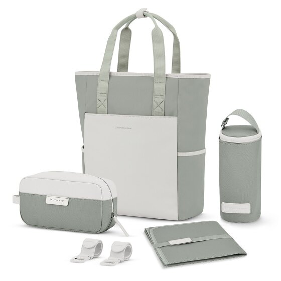 Kapten & Son Set de bolso cambiador Lindby 4 pzs. compartimento para portátil