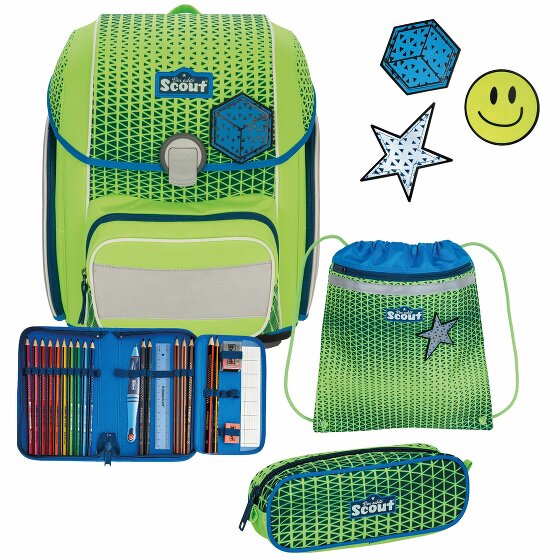 Scout Genius Neon Safety DIN Juego de mochilas escolares 4 piezas