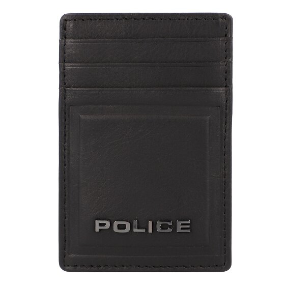 Police PT16-08536 Estuche para tarjetas de crédito de cuero de 7 cm con pinza para billetes