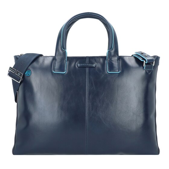 Piquadro Maletín cuadrado azul Piel 42 cm Compartimento para portátil