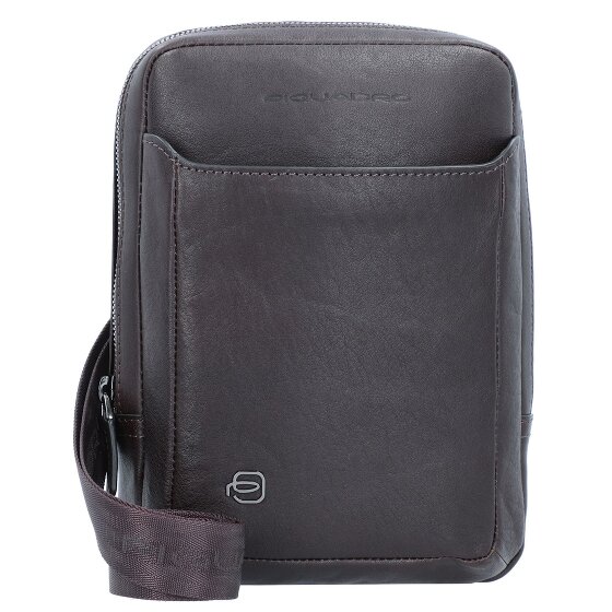 Piquadro Bolso cuadrado negro de cuero 17 cm